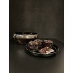 Set of 6 black lacquer bamboo betel nut, betel leaves boxes- Lac2277