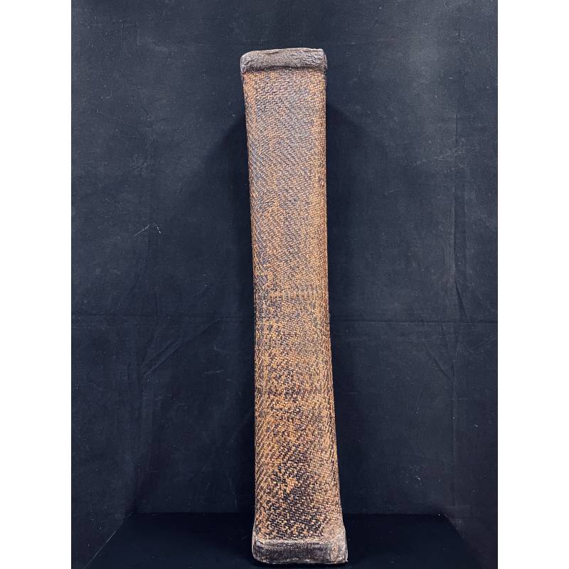 Old lacquer rattan long pillow box- Ms12647