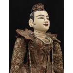 Old female Burmese puppet with embroiled clothes- ms15950B