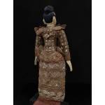 Old female Burmese puppet with embroiled clothes- ms15950B
