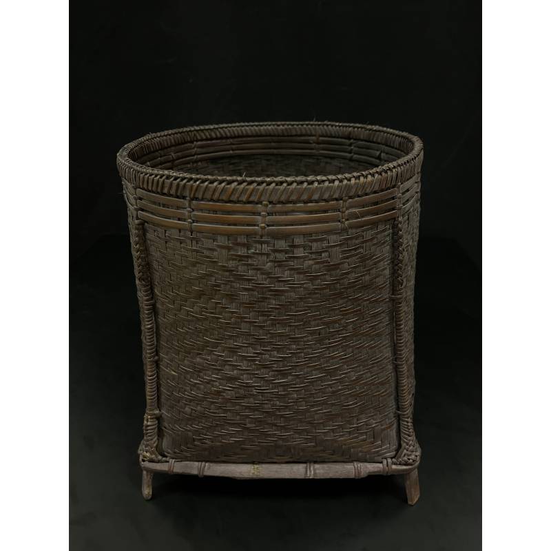 Old bamboo and rattan woven basket- Ms16758