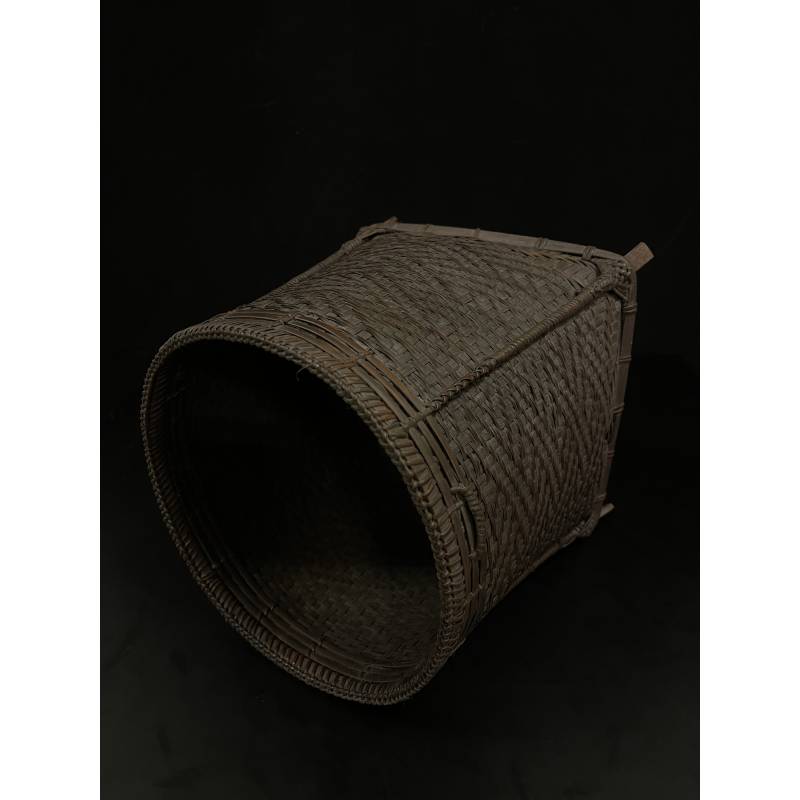 Old bamboo and rattan woven basket- Ms16758