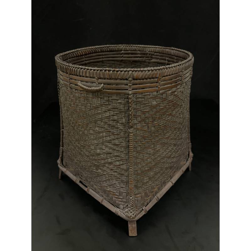 Old bamboo and rattan woven basket- Ms16758