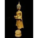Bronze standing Buddha holding an alm bowl- Ms16904