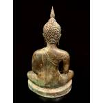 Thai bronze seated Buddha in calling the earth to witness- Ms16936