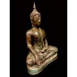 Thai bronze seated Buddha in calling the earth to witness- Ms16936