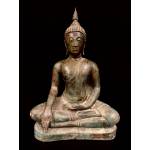 Thai bronze seated Buddha in calling the earth to witness- Ms16936