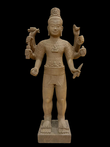 Greysyone Statue of 8-armed Standing Avalokiteshvara - 7128