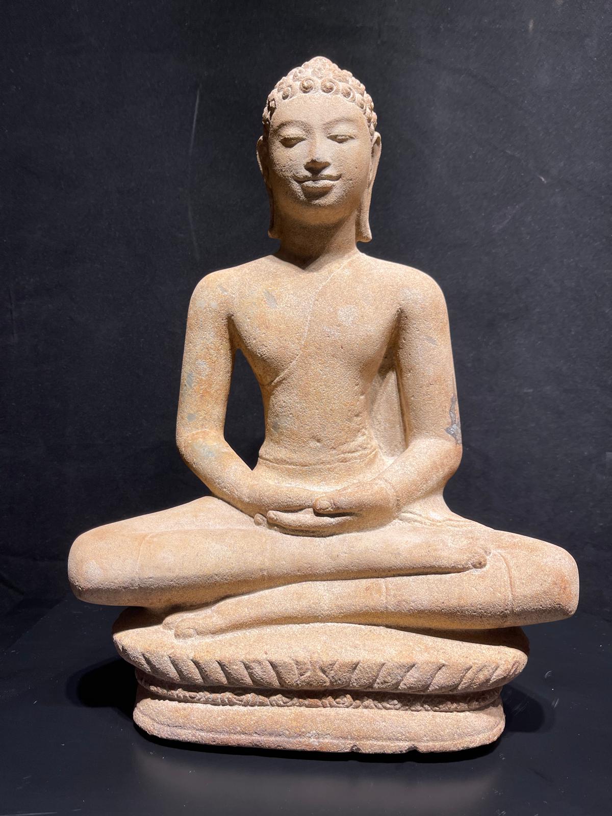 Sandstone Meditation Buddha - 7813